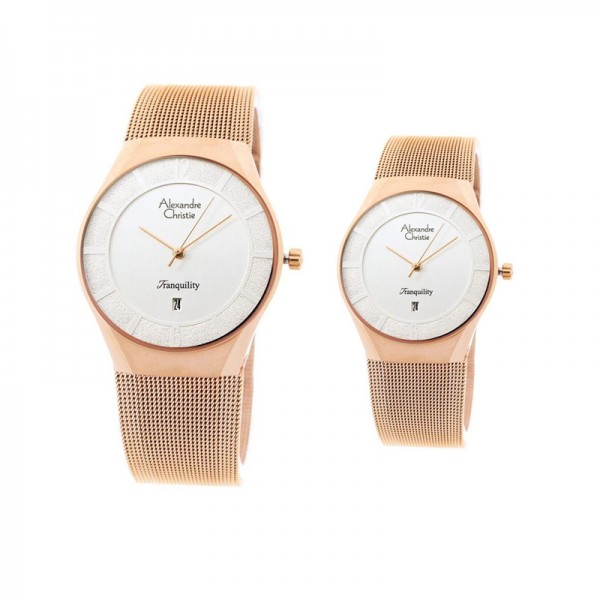 Alexandre Christie AC 8331 Rosegold White Couple